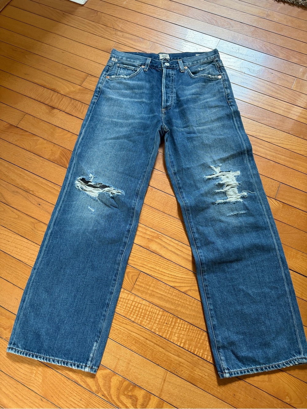Citizens Of Humanity Distressed Dark Blue Relaxed Jeans size 26 New no tag